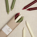 12" Taper Candles in Country Christmas, Set of 6 on a white background at Addison West