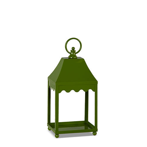 13.5" Scalloped Lantern - Green