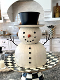 14.5" Tin Snowman - White/Black
