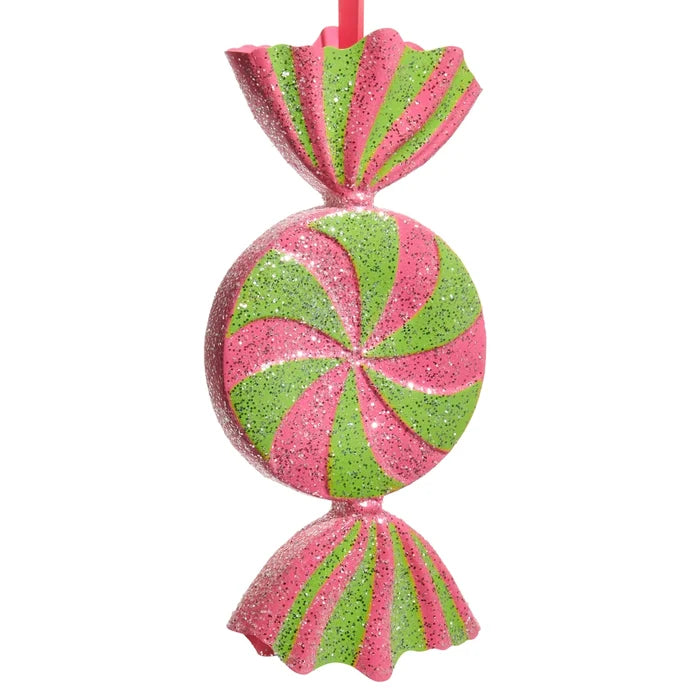 17" Candy Ornament - Pink & Lime