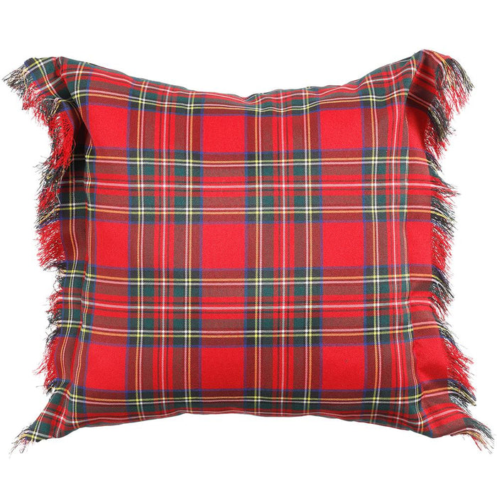 18" x 18" Plaid Pillow - Red/Green