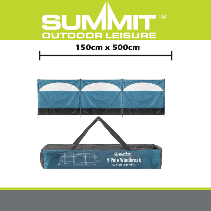 3 Panel Wind Breaker  Blue - 150cm x 500cm
