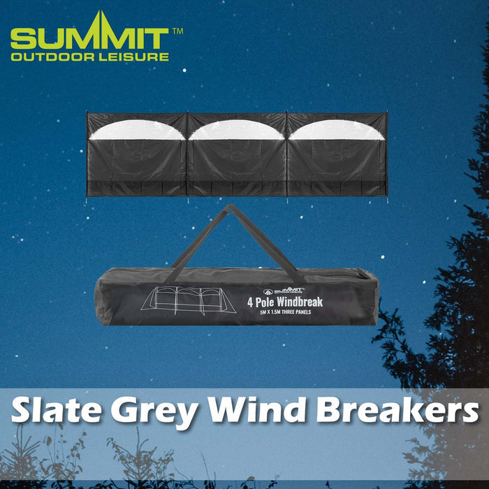 3 Panel Wind Breaker Good for Days Out Grey - 150cm x 500cm