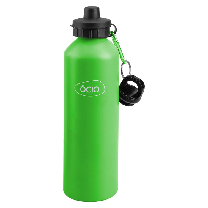 750ml Water Bottle with 2 Lids  Green - 25cm x 8cm