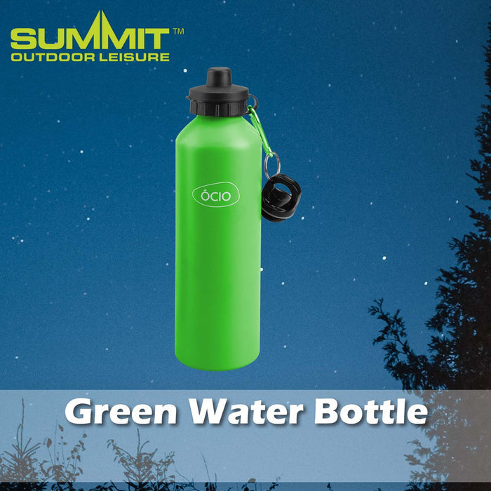 750ml Water Bottle with 2 Lids Good for Days Out Green - 25cm x 8cm
