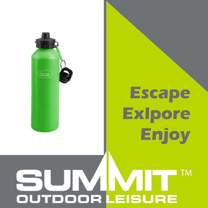 750ml Water Bottle with 2 Lids  Green - 25cm x 8cm