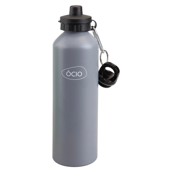750ml Water Bottle with 2 Lids  Grey - 25cm x 8cm