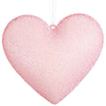 8" Snowed Heart Ornament - Pink
