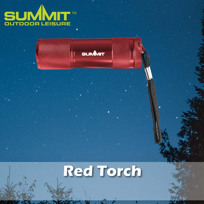 9 LED Torch Good for Days Out Red - 9cm x 3cm
