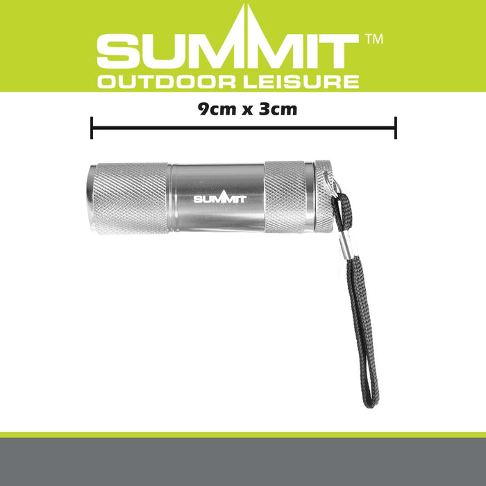 9 LED Torch  Silver - 9cm x 3cm