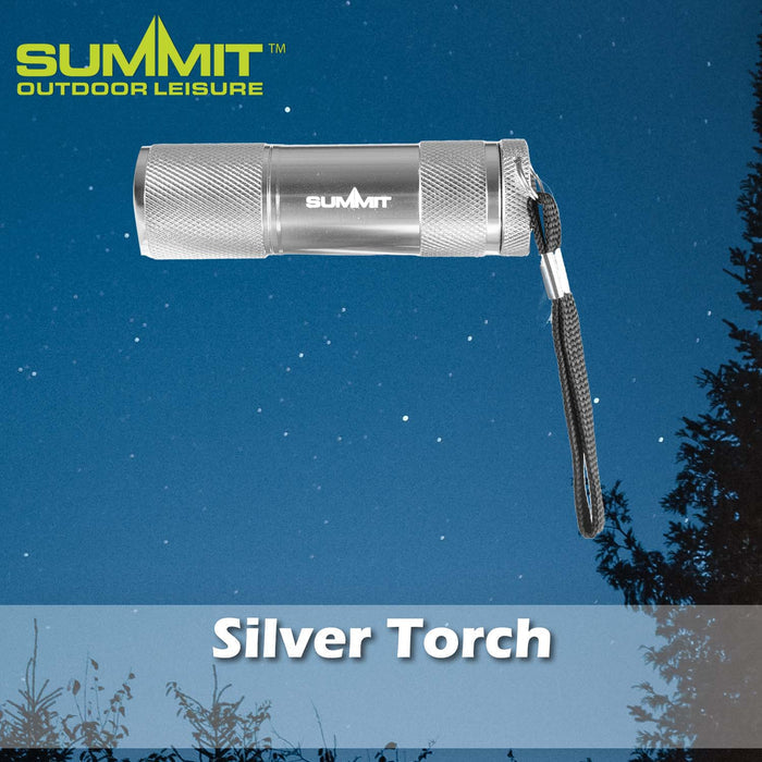 9 LED Torch Good for Days Out Silver - 9cm x 3cm