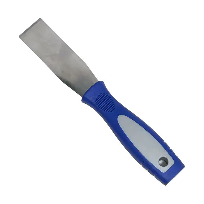 Blue-handled stainless steel scraper TI-11500 with metal blade for tough jobs