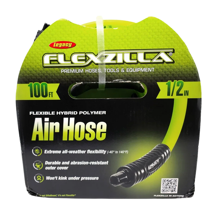 AA 1/2" ID Flexzilla Air Compressor Air Hose, 100 ft. - 48-HFZ12100YW3