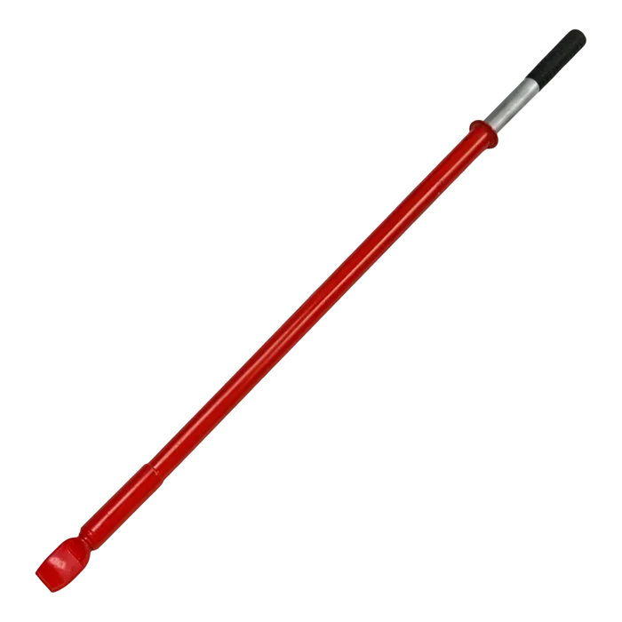 Red metal breaker bar with black grip for AA 25 lbs Heavy-Duty Impact Bead Breaker