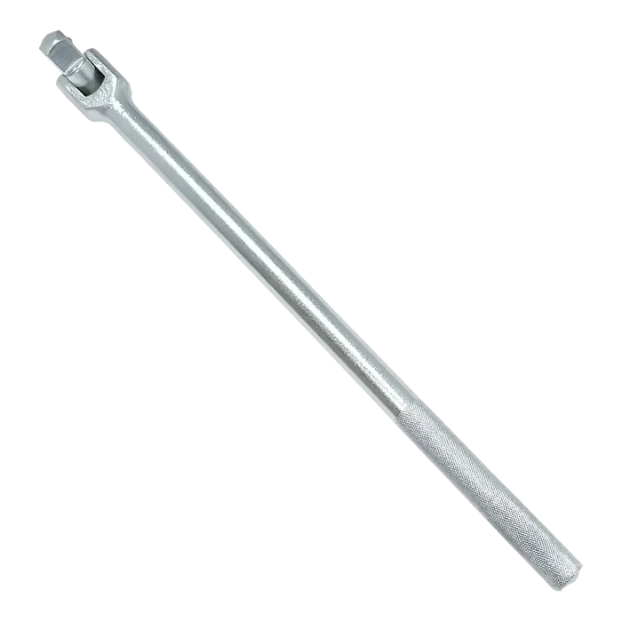 Silver-colored 20’’ 3/4’’ drive breaker bar with knurled handle for heavy-duty use