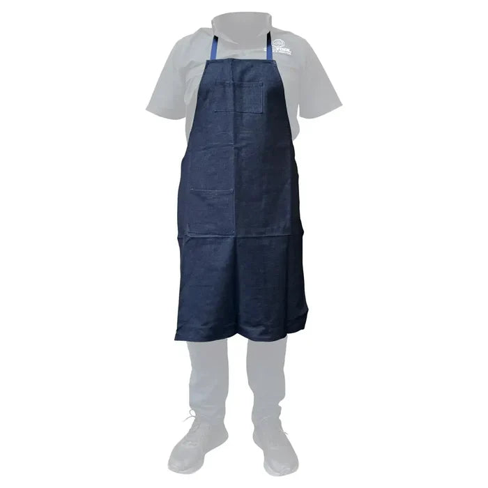 AA Denim Shop Apron 24 x 36 Blue w/ 2 Pockets - Shop