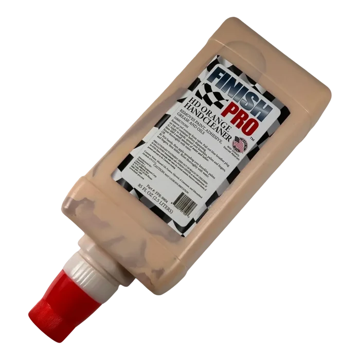 Beige Paint-Pro hand cleaner bottle with red cap for smooth orange hand cleaner use