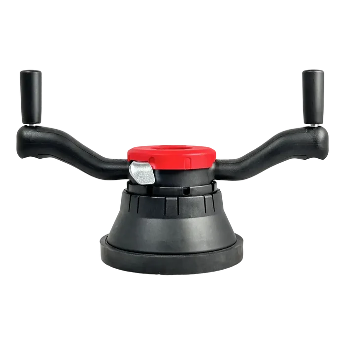 Black suction cup mount with red dial for AA Haweka Quick Nut Kit and Handle
