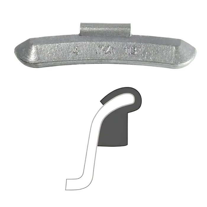 Silver AA i7 zinc coated clip-on wheel weight for steel truck rims