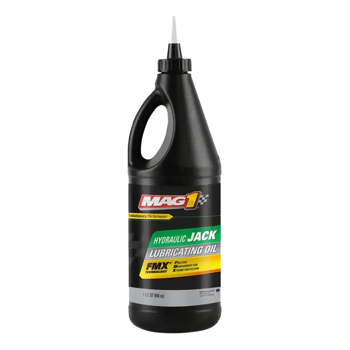Hydraulic jack lubricating oil in black container for MAG1 Jack Oil 32 oz