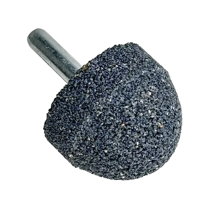 AA Low Profile 36 grit tire buffing stone with black diamond grit wheel, silver shaft for quick-change chuck surface prep