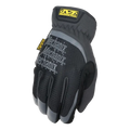 Black and gray Mechanix brand work glove with yellow logo.