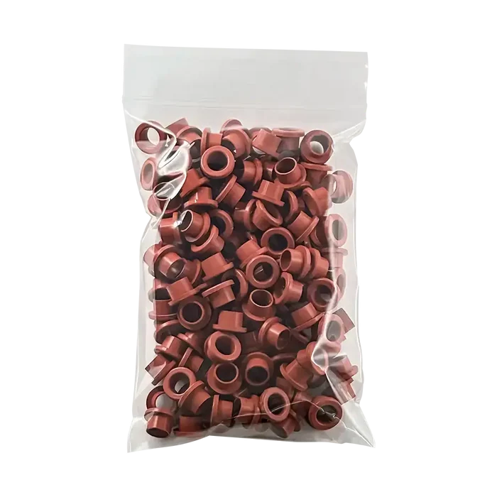 Clear plastic bag with reddish-brown high temp Viton grommets for TR/TV-550 valves