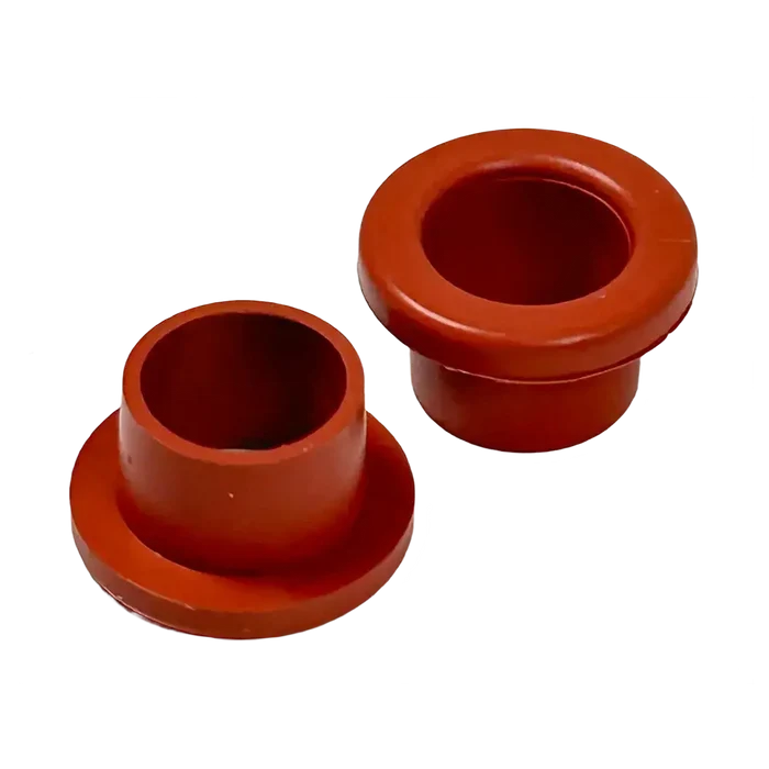 Red-orange high temp Viton grommets with flanges for TV-550 valves 44-553c
