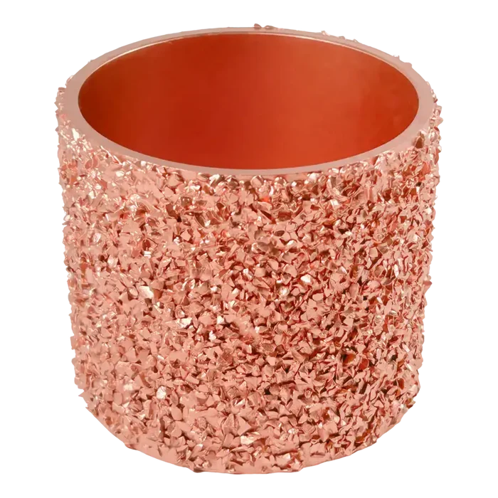 Rose gold glittery cylindrical container for sleeve tire finishing rasps and tire surface prep