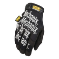 Black Mechanix-branded work glove with white lettering.