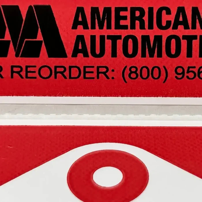 Red and white tag for AA Tire Sale Labels, perfect for new tire labels or used tire labels