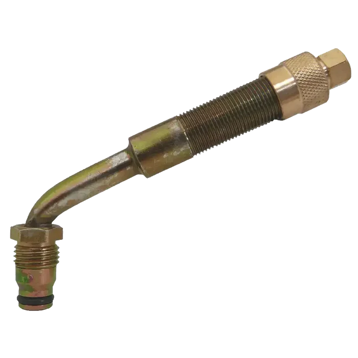 Metal hydraulic hose with threaded fittings for AA OTR Large Bore Single Bend Swivel Valve