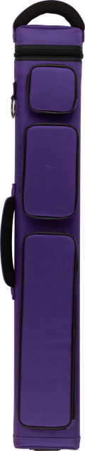 Purple pool cue case with side handle and double straps