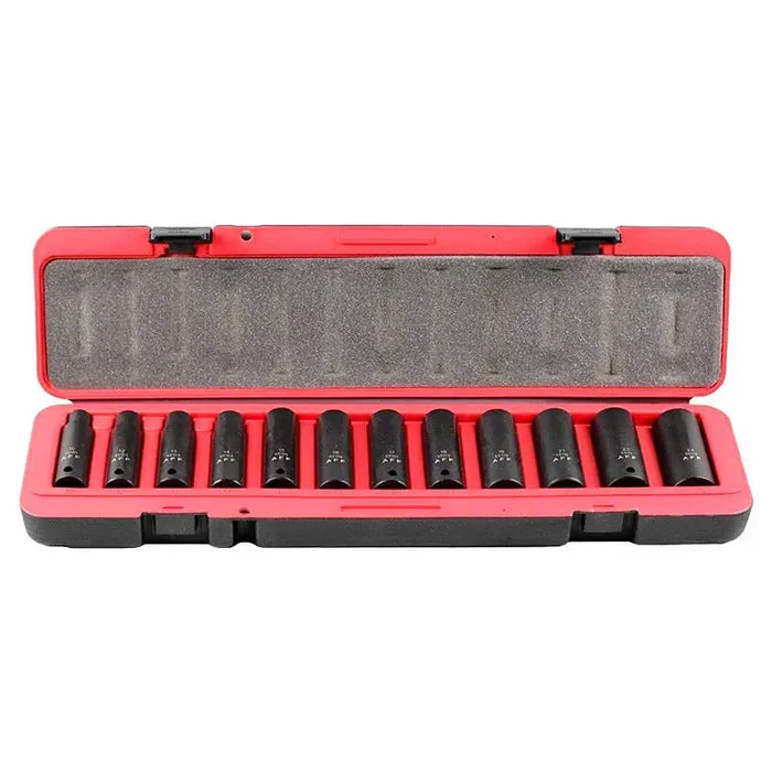 AFF 1/2 Dr Metric Deep Impact Socket Set (6 pt 12 Pcs) -