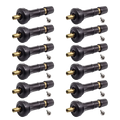 Set of twelve Alligator U2 TPMS snap-in valve stems with brass tips and nuts
