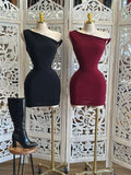 Asymmetrical Mini Dress- Stretchy,Estira