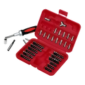 Red plastic toolbox with screwdriver bits in ATD-549 Master Bit Set and reversible ratchet