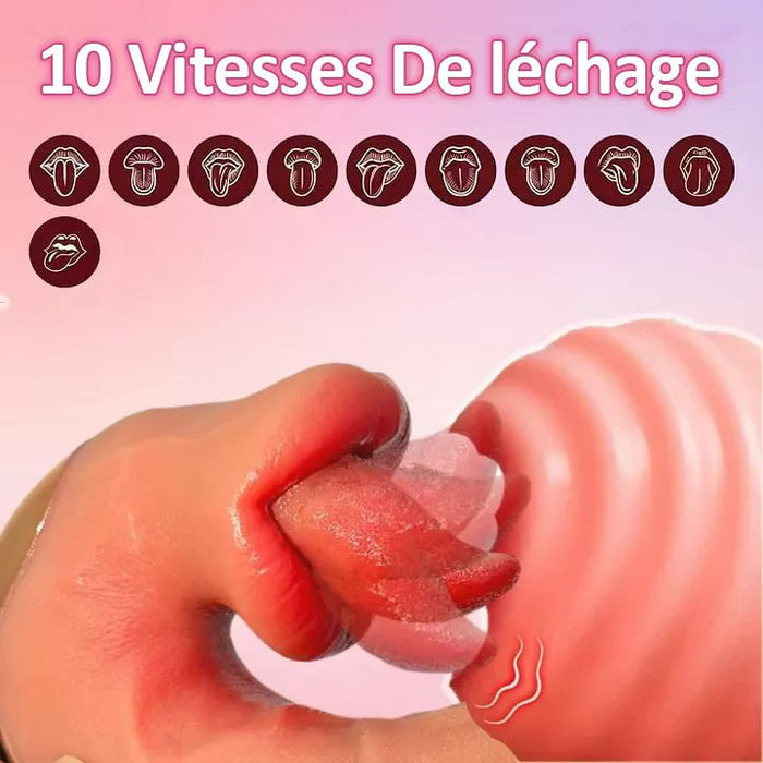 Athena – 3 viename laižymasis ir stūmimo vibratorius – dirbtinio intelekto programėle valdomas šildomas G taško stimuliatorius su 10 laižymo režimų-LT