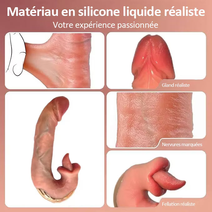 Athena – Vibrador 3 en 1 para lamer y empujar – Estimulador del punto G con calefacción, controlado por aplicación de IA y con 10 modos de lamido.-ES