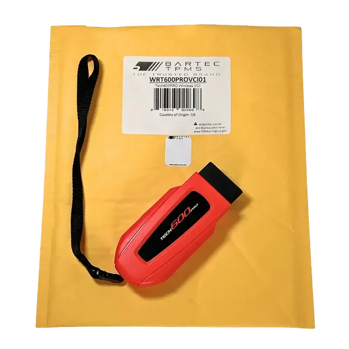 Red black Bartec Tech600Pro wireless VCI tool with wrist strap