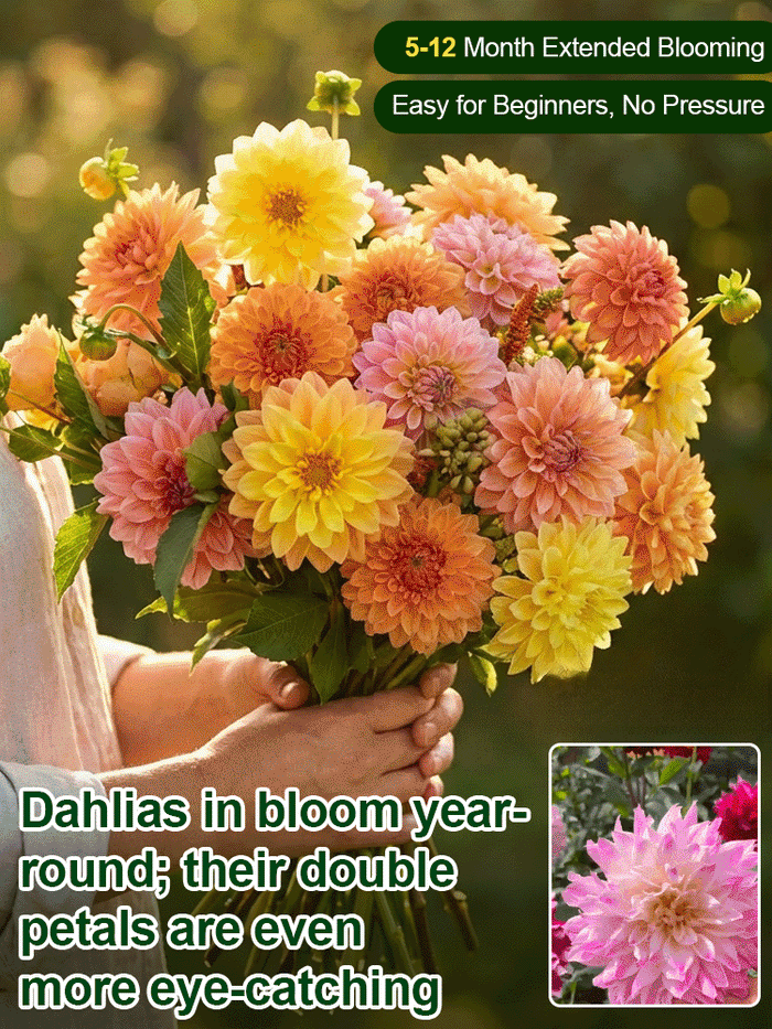 【Base Direct Sales】Four Seasons Blooming Double Dahlia Bulbs-LT