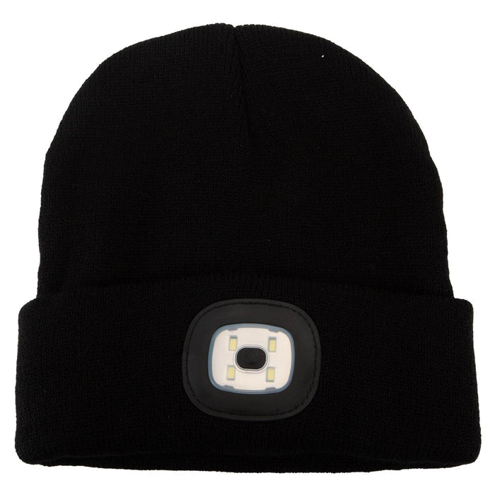 Beanie Hat with Light  Black - 20cm x 20cm