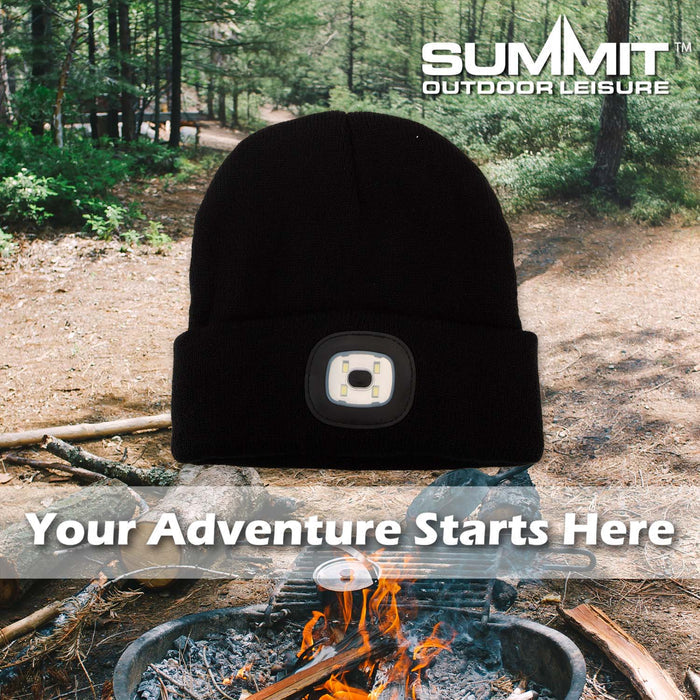 Beanie Hat with Light  Black - 20cm x 20cm