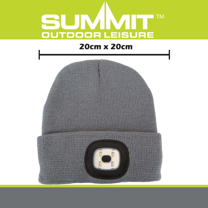 Beanie Hat with Light  Grey - 20cm x 20cm