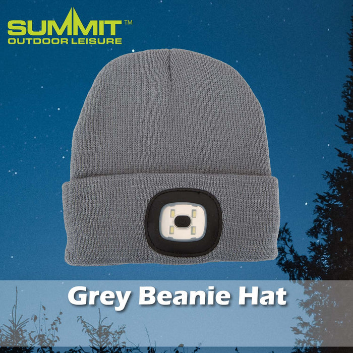 Beanie Hat with Light Good for Days Out Grey - 20cm x 20cm