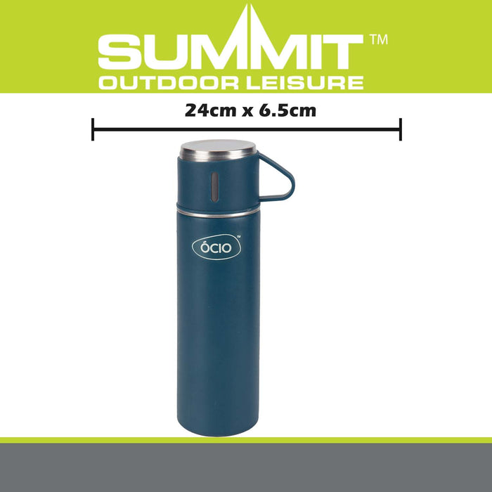 Bottle Flask with Cup  Blue - 24cm x 6.5cm