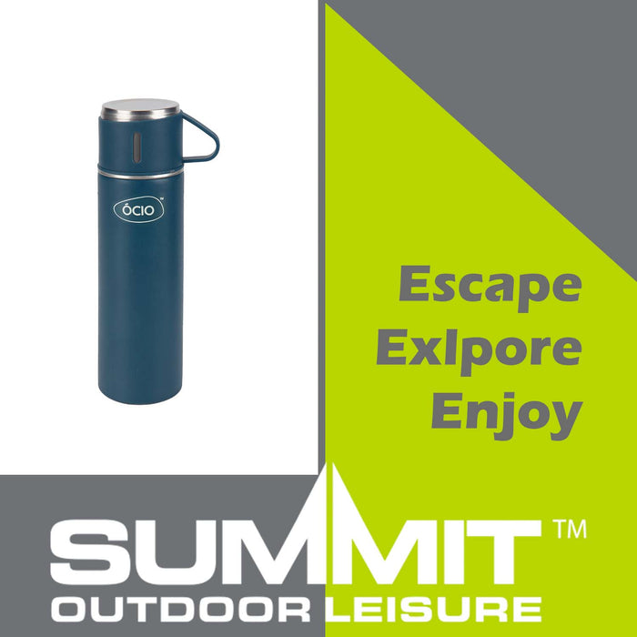 Bottle Flask with Cup  Blue - 24cm x 6.5cm