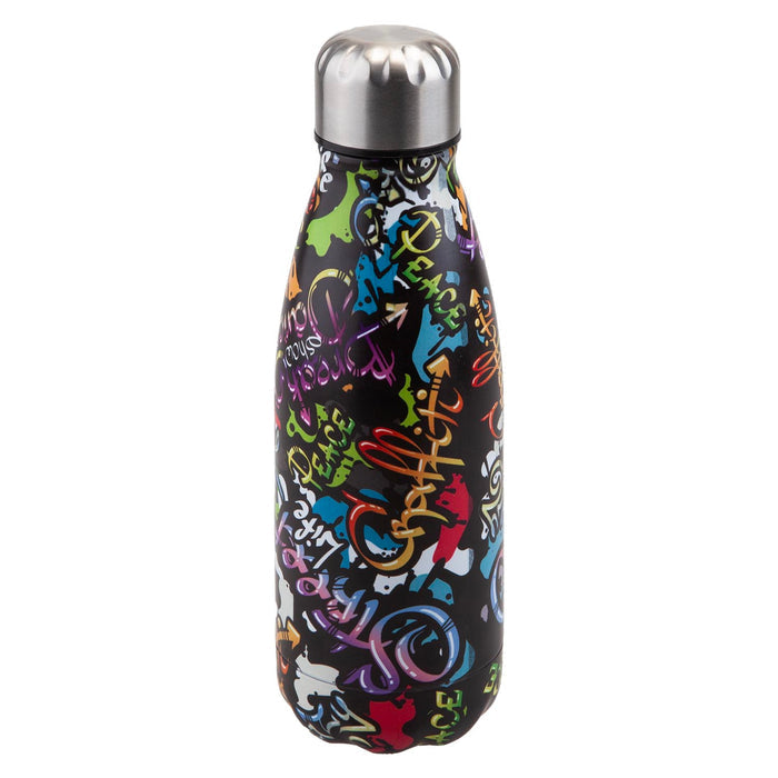 Bottle Flask with Cup  Graffiti - 22cm x 8cm