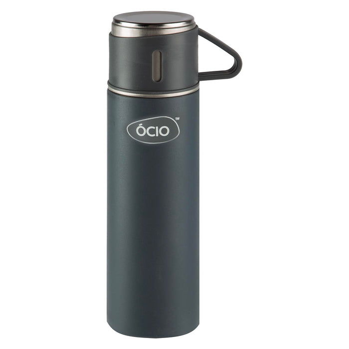 Bottle Flask with Cup  Grey - 24cm x 6.5cm