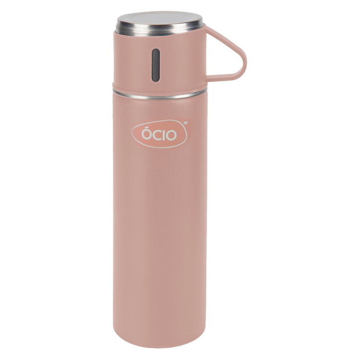 Bottle Flask with Cup  Pink - 24cm x 6.5cm